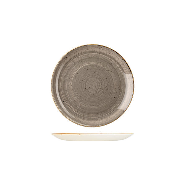 Churchill Stonecast Peppercorn Grey Round Coupe Plate (165mm Ø)
