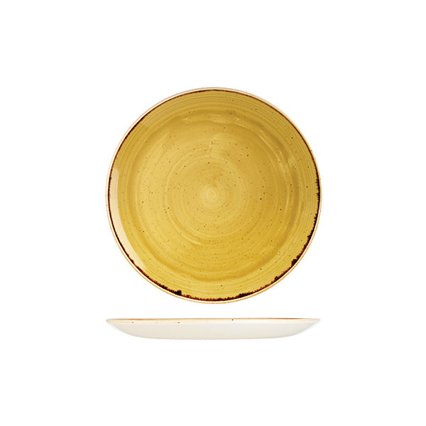 Churchill Stonecast Mustard Seed Yellow Round Coupe Plate (217mm Ø)