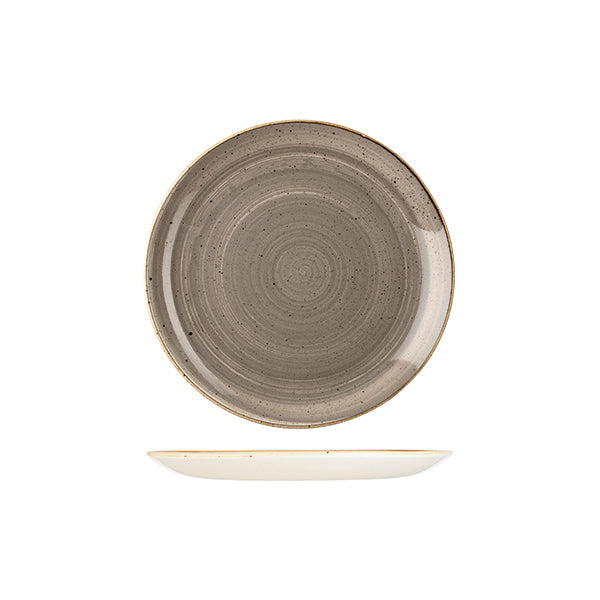 Churchill Stonecast Peppercorn Grey Round Coupe Plate (217mm Ø)
