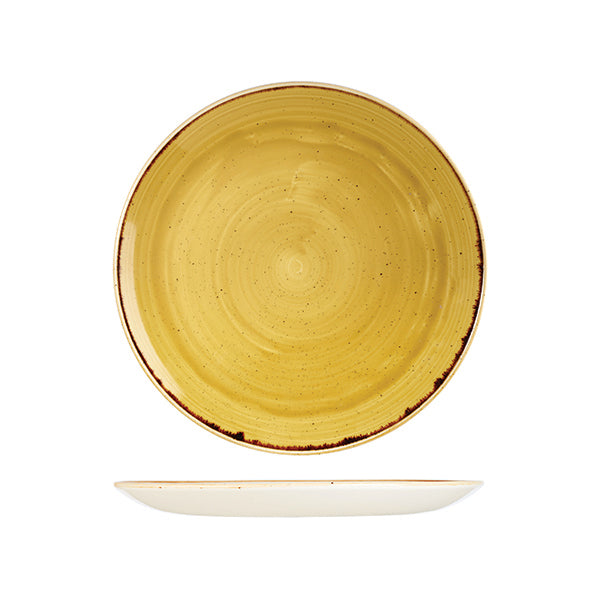 Churchill Stonecast Mustard Seed Yellow Round Coupe Plate (260mm Ø)