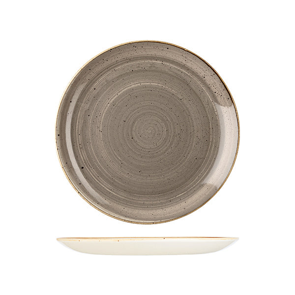 Churchill Stonecast Peppercorn Grey Round Coupe Plate (260mm Ø)