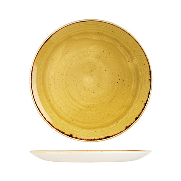 Churchill Stonecast Mustard Seed Yellow Round Coupe Plate (288mm Ø)