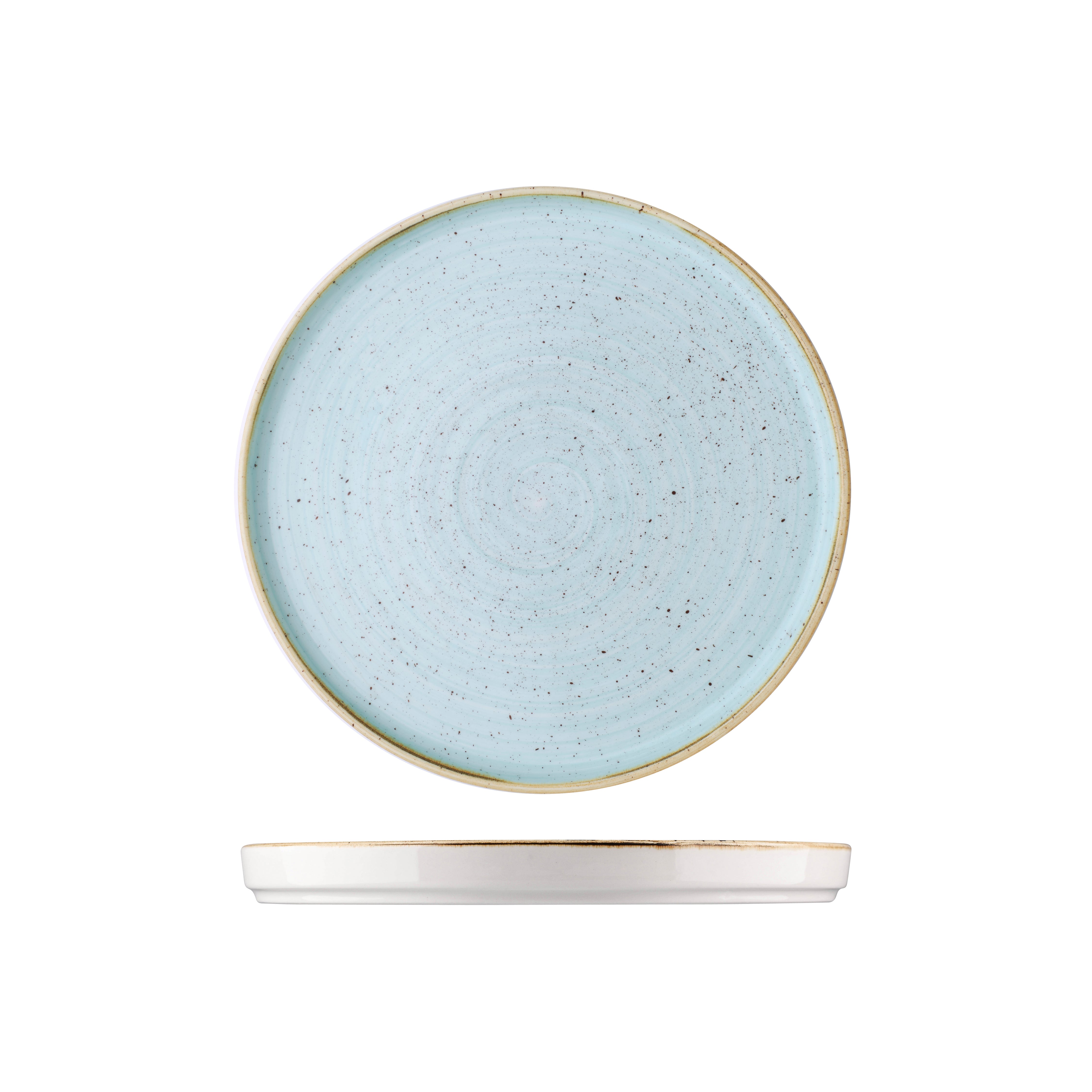 Churchill Stonecast Duck Egg Round Walled Plate (260mm Ø)