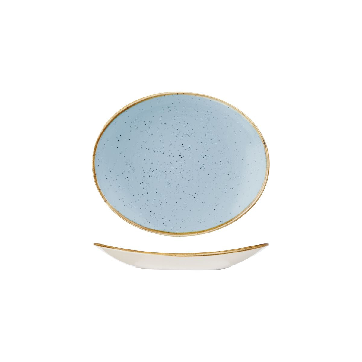 Churchill Stonecast Duck Egg Oval Coupe Plate (192mm)