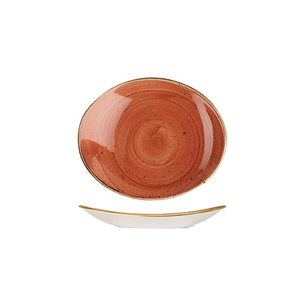 Churchill Stonecast Spiced Orange Oval Coupe Plate (192mm)