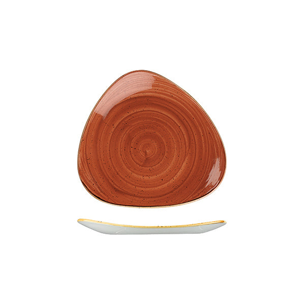 Churchill Stonecast Spiced Orange Triangular Plate (192mm)