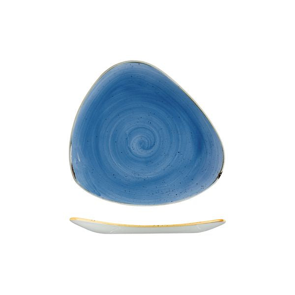 Churchill Stonecast Cornflower Blue Triangular Plate (229mm)