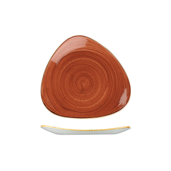 Churchill Stonecast Spiced Orange Triangular Plate (229mm)