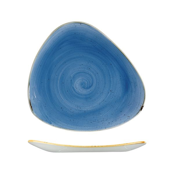 Churchill Stonecast Cornflower Blue Triangular Plate (300mm)