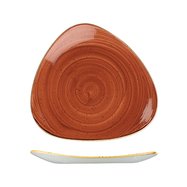 Churchill Stonecast Spiced Orange Triangular Plate (300mm)