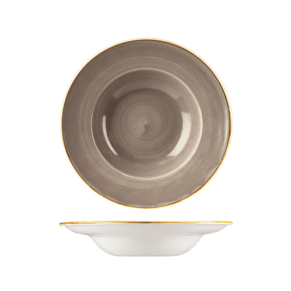 Churchill Stonecast Peppercorn Grey Round Bowl - Wide Rim (240mm Ø)