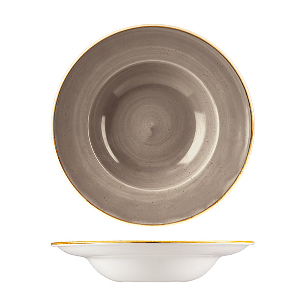 Churchill Stonecast Peppercorn Grey Round Bowl - Wide Rim (280mm Ø)