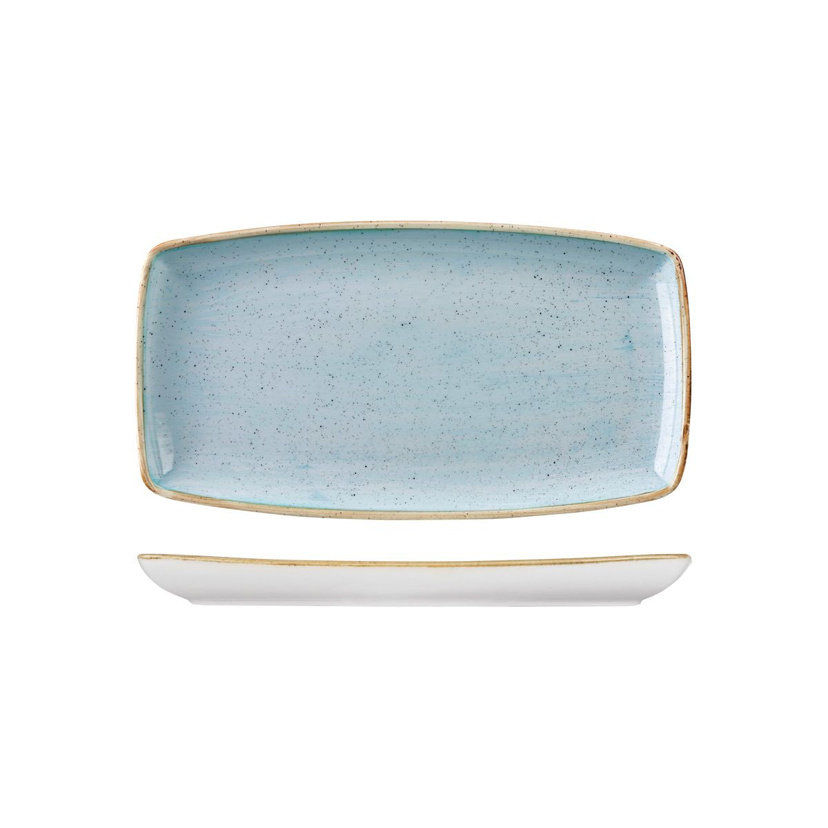 Churchill Stonecast Duck Egg Oblong Chef's Plate (295x150mm)
