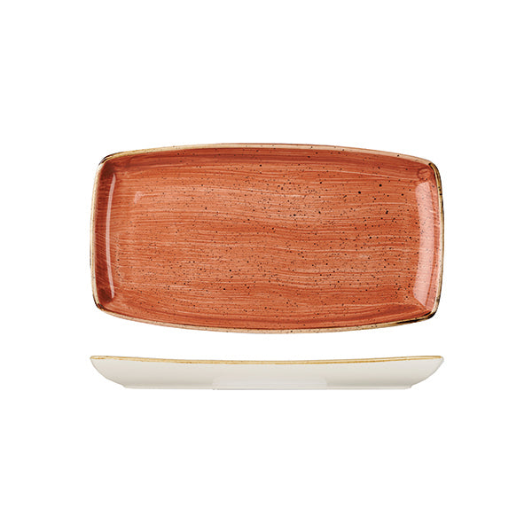 Churchill Stonecast Spiced Orange Oblong Chef's Plate (295x150mm)