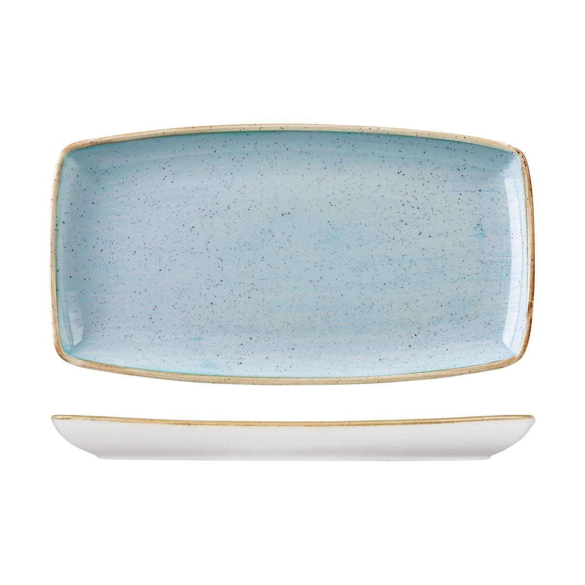 Churchill Stonecast Duck Egg Oblong Chef's Plate (350x185mm)