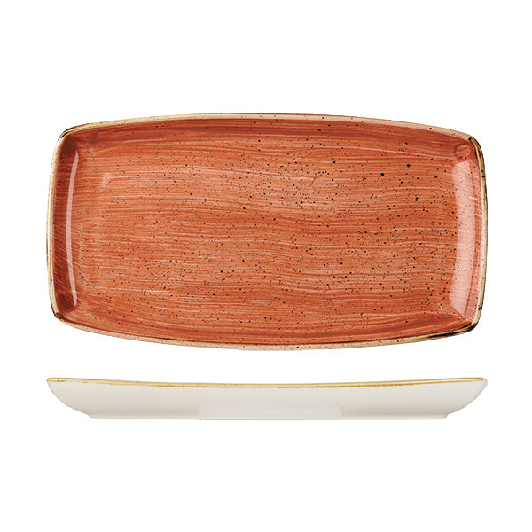 Churchill Stonecast Spiced Orange Oblong Chef's Plate (350x185mm)