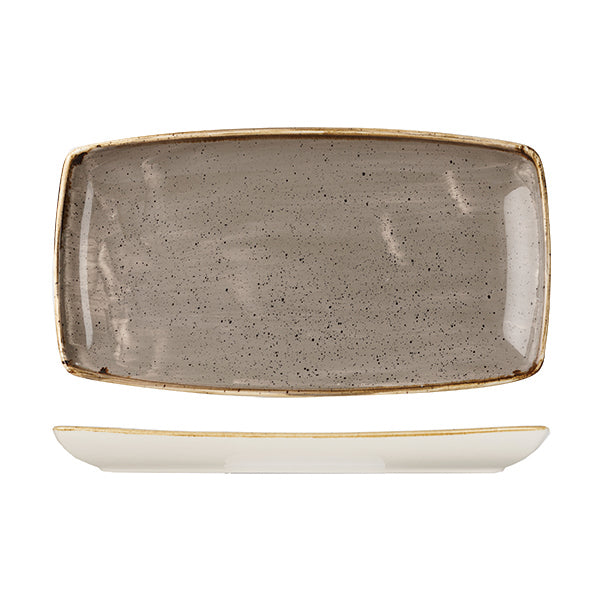 Churchill Stonecast Peppercorn Grey Oblong Chef's Plate (350x185mm)