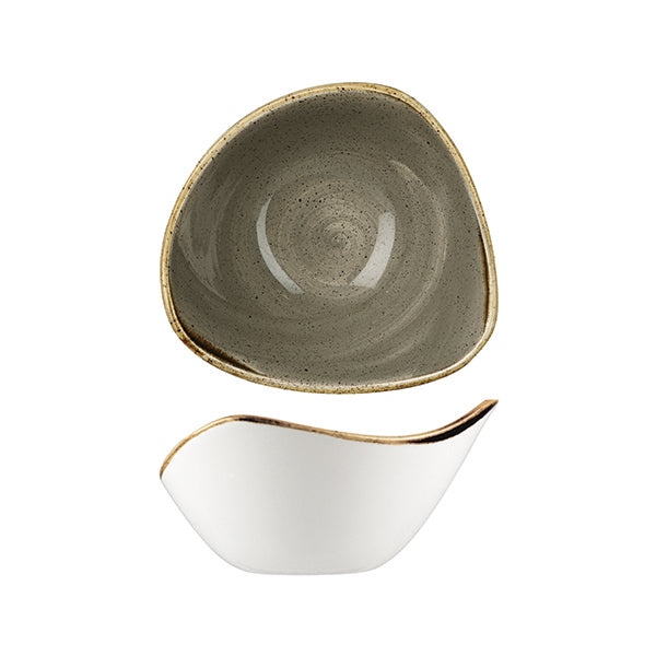 Churchill Stonecast Peppercorn Grey Triangular Bowl (153mm 260ml)