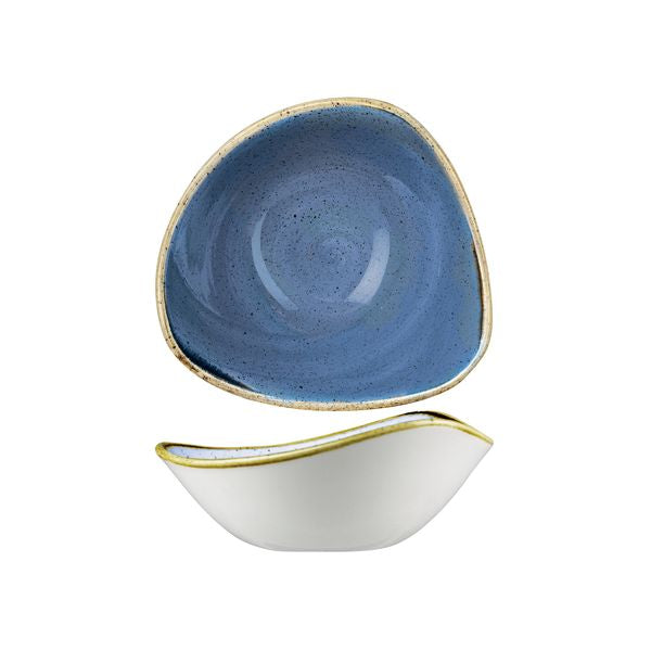 Churchill Stonecast Cornflower Blue Triangular Bowl (185mm 370ml)