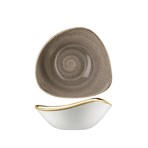 Churchill Stonecast Peppercorn Grey Triangular Bowl (185mm 370ml)