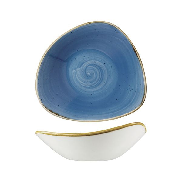 Churchill Stonecast Cornflower Blue Triangular Bowl (230mm 600ml)