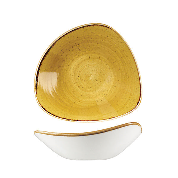 Churchill Stonecast Mustard Seed Yellow Triangular Bowl (230mm 600ml)