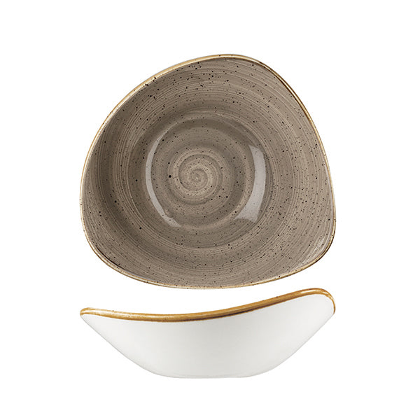 Churchill Stonecast Peppercorn Grey Triangular Bowl (230mm 600ml)