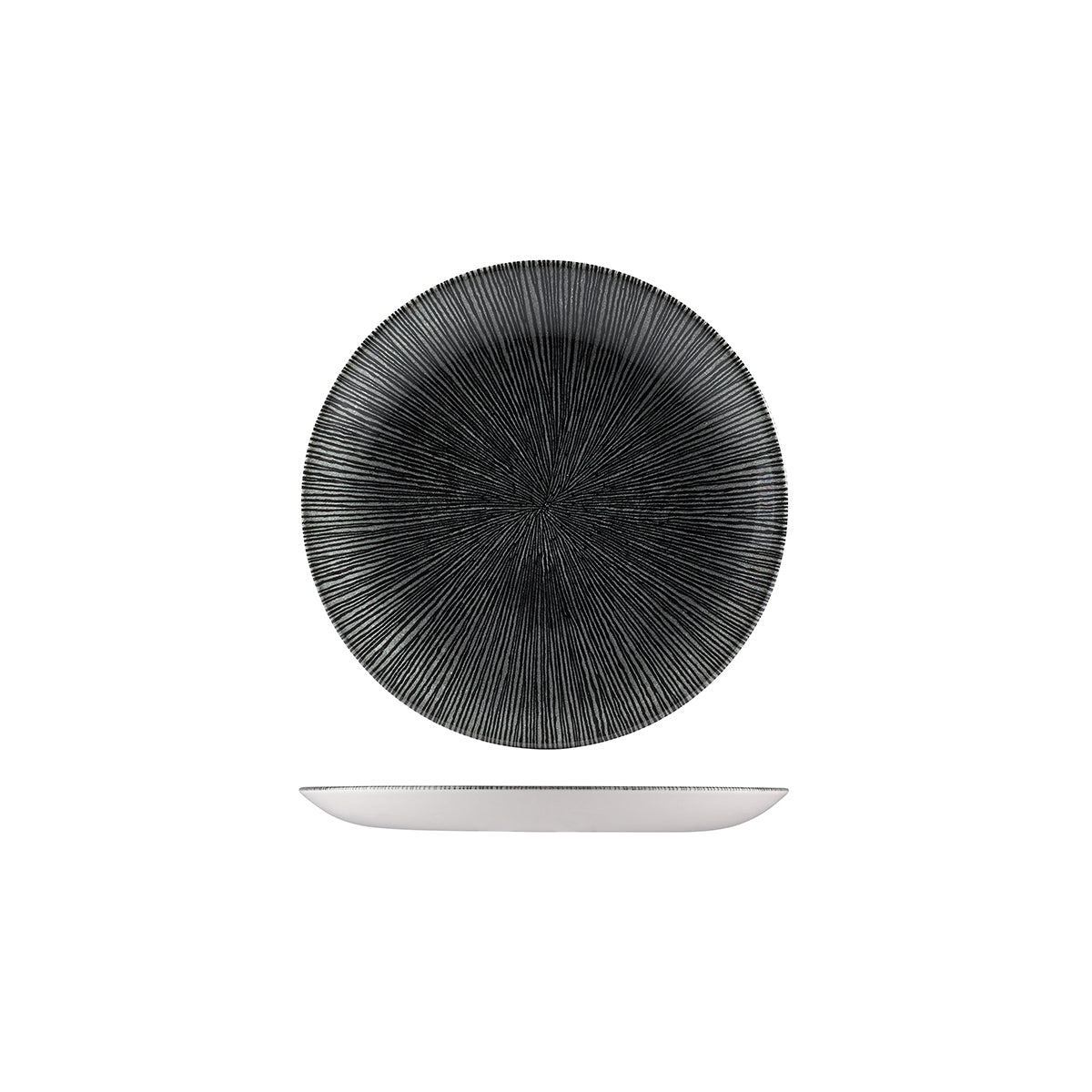 Churchill Agano Black Round Coupe Plate (165mm Ø)