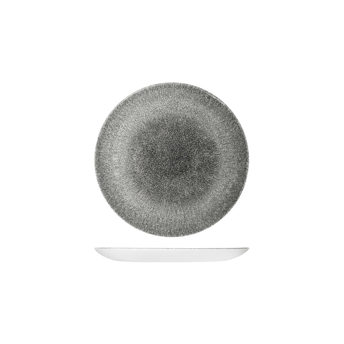 Churchill Raku Quartz Black Round Coupe Plate (165mm Ø)