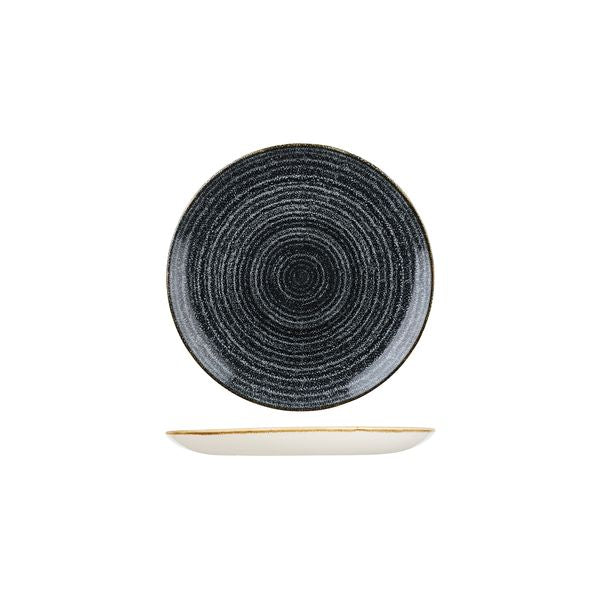 Churchill Homespun Charcoal Grey Round Coupe Plate (165mm Ø - Charcoal Black)