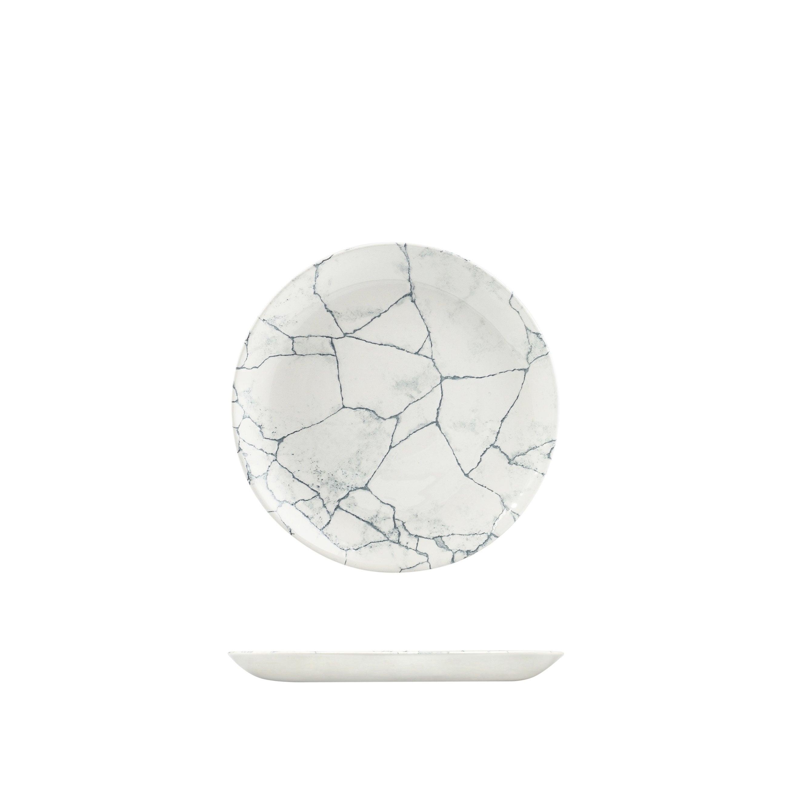 Churchill Kintsugi Pearl Grey Round Coupe Plate (217mm)