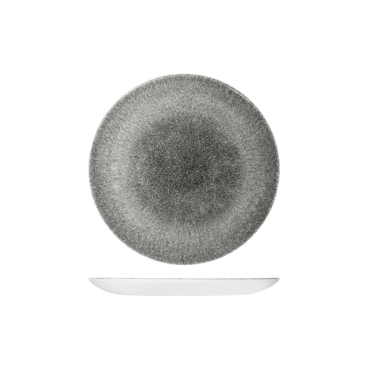 Churchill Raku Quartz Black Round Coupe Plate (217mm Ø)