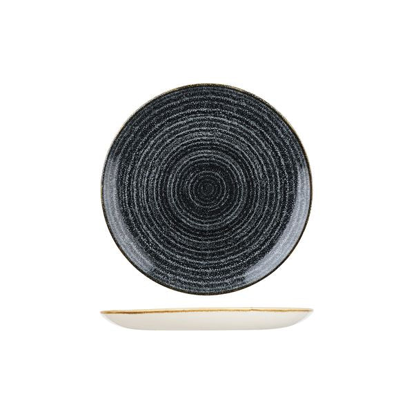 Churchill Homespun Charcoal Grey Round Coupe Plate (217mm Ø - Charcoal Black)