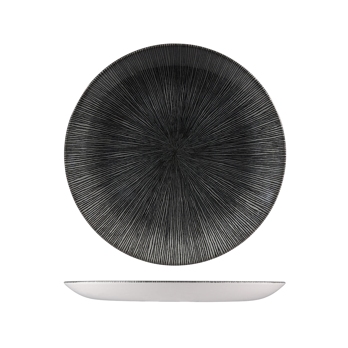 Churchill Agano Black Round Coupe Plate (260mm Ø)