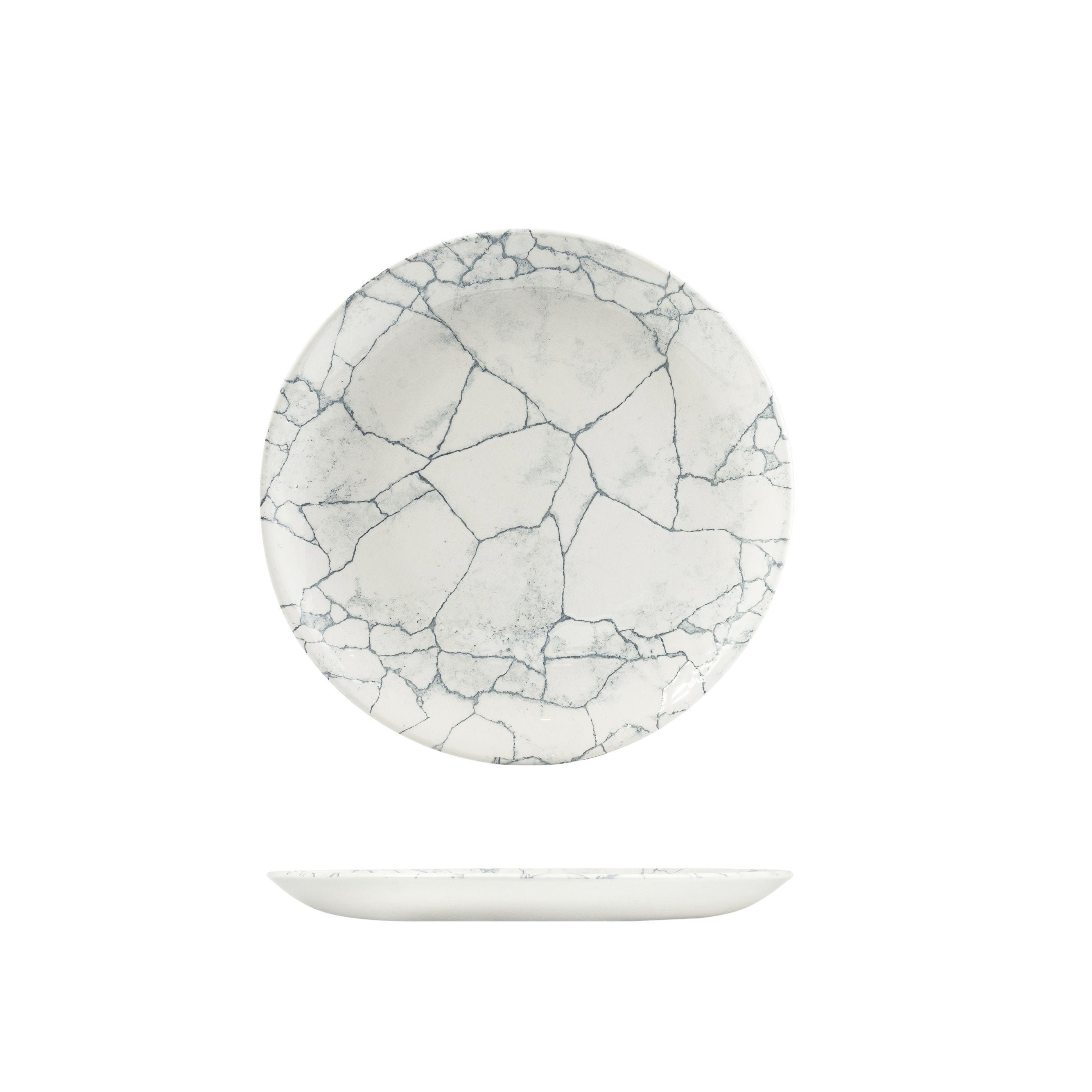 Churchill Kintsugi Pearl Grey Round Coupe Plate (260mm)