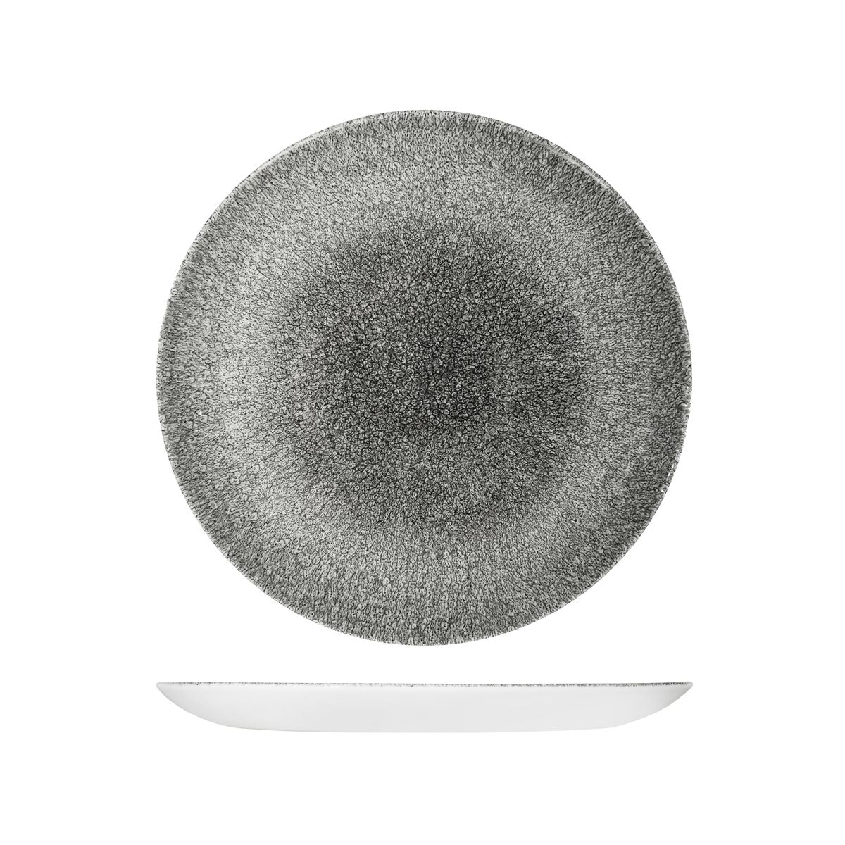 Churchill Raku Quartz Black Round Coupe Plate (260mm Ø)