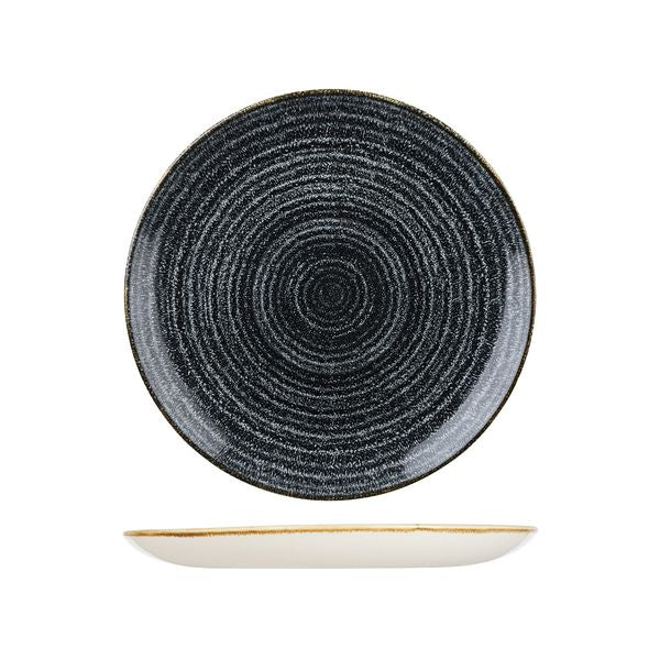 Churchill Homespun Charcoal Grey Round Coupe Plate (260mm Ø - Charcoal Black)