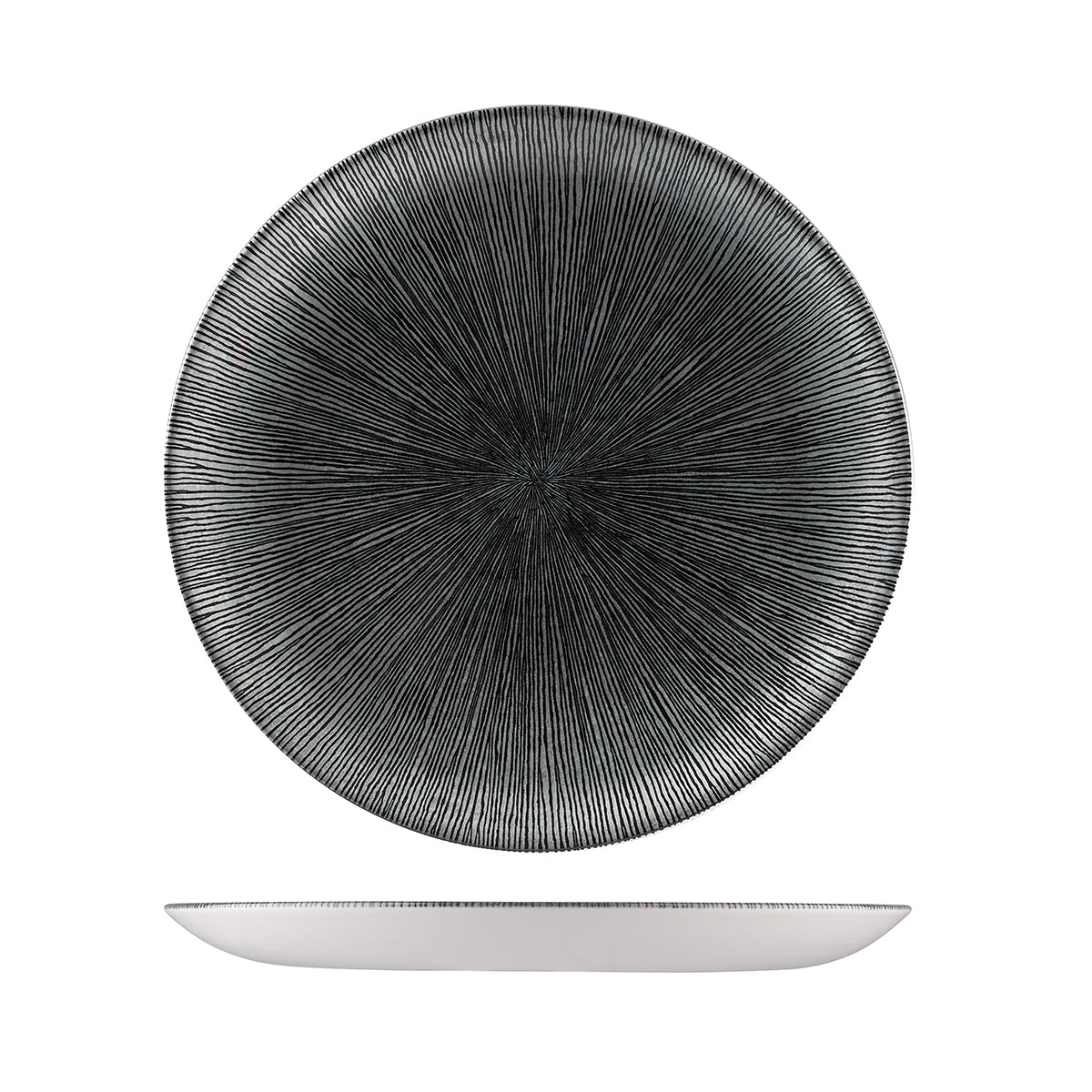 Churchill Agano Black Round Coupe Plate (288mm Ø)