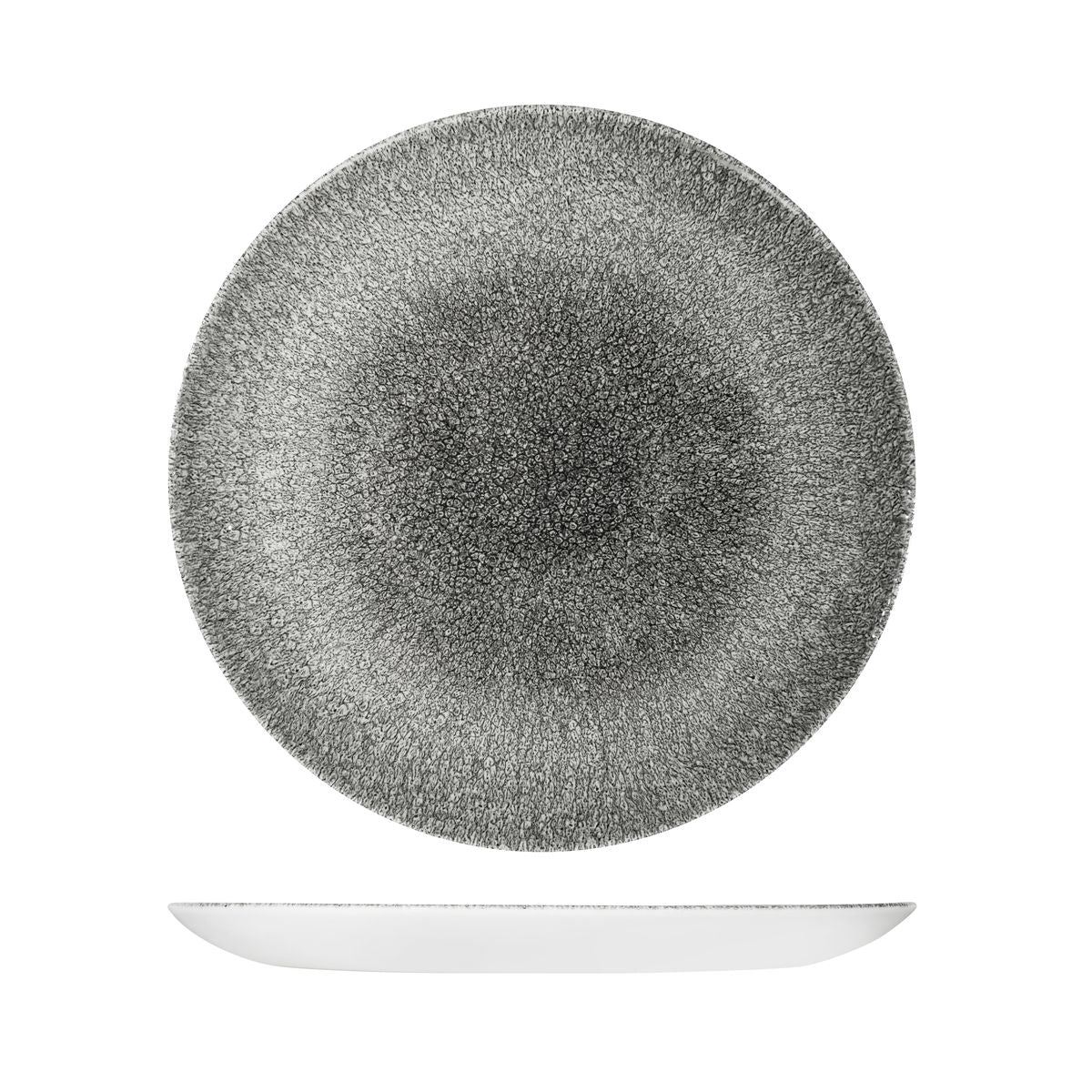 Churchill Raku Quartz Black Round Coupe Plate (288mm Ø)