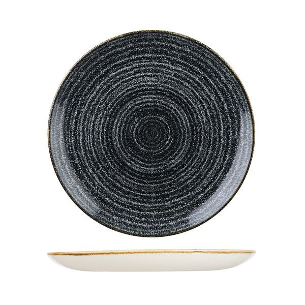 Churchill Homespun Charcoal Grey Round Coupe Plate (288mm Ø - Charcoal Black)