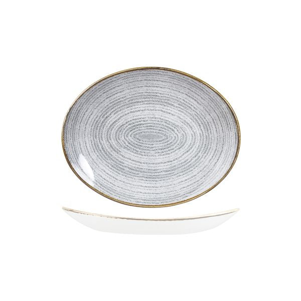 Churchill Homespun Stone Grey Oval Coupe Plate (270x229mm)