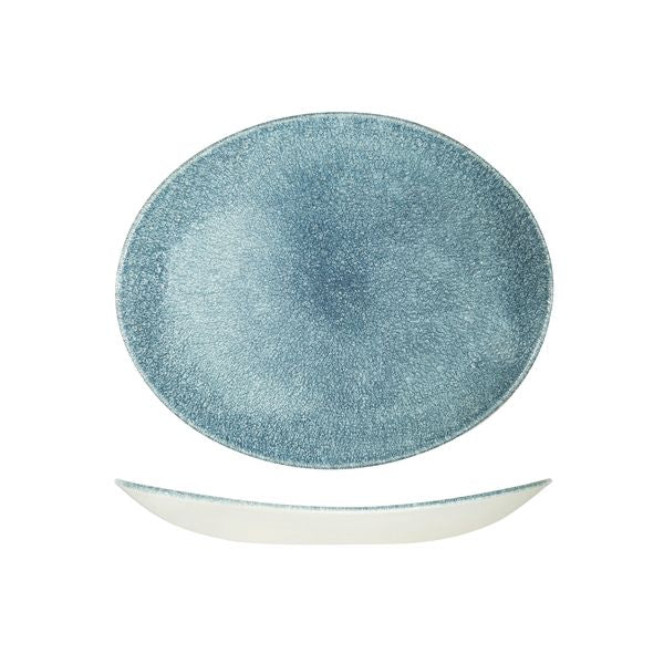 Churchill Raku Topaz Blue Oval Coupe Plate (270x229mm)