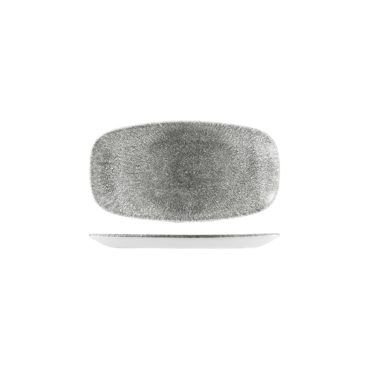 Churchill Raku Quartz Black Oblong Chef's Plate (298x153mm)