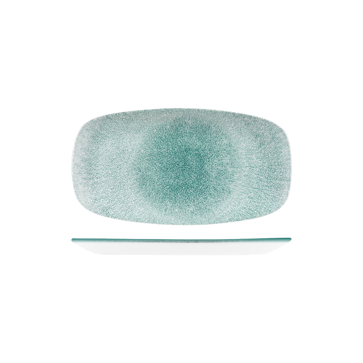 Churchill Raku Jade Green Oblong Chef's Plate (355x189mm)