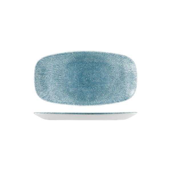 Churchill Raku Topaz Blue Oblong Chef's Plate (355x189mm)