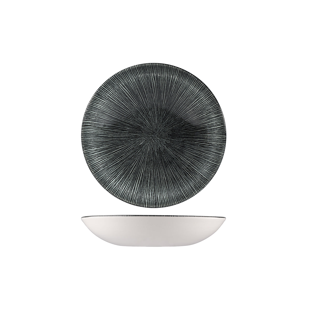 Churchill Agano Black Round Coupe Bowl (182mm Ø 426ml)