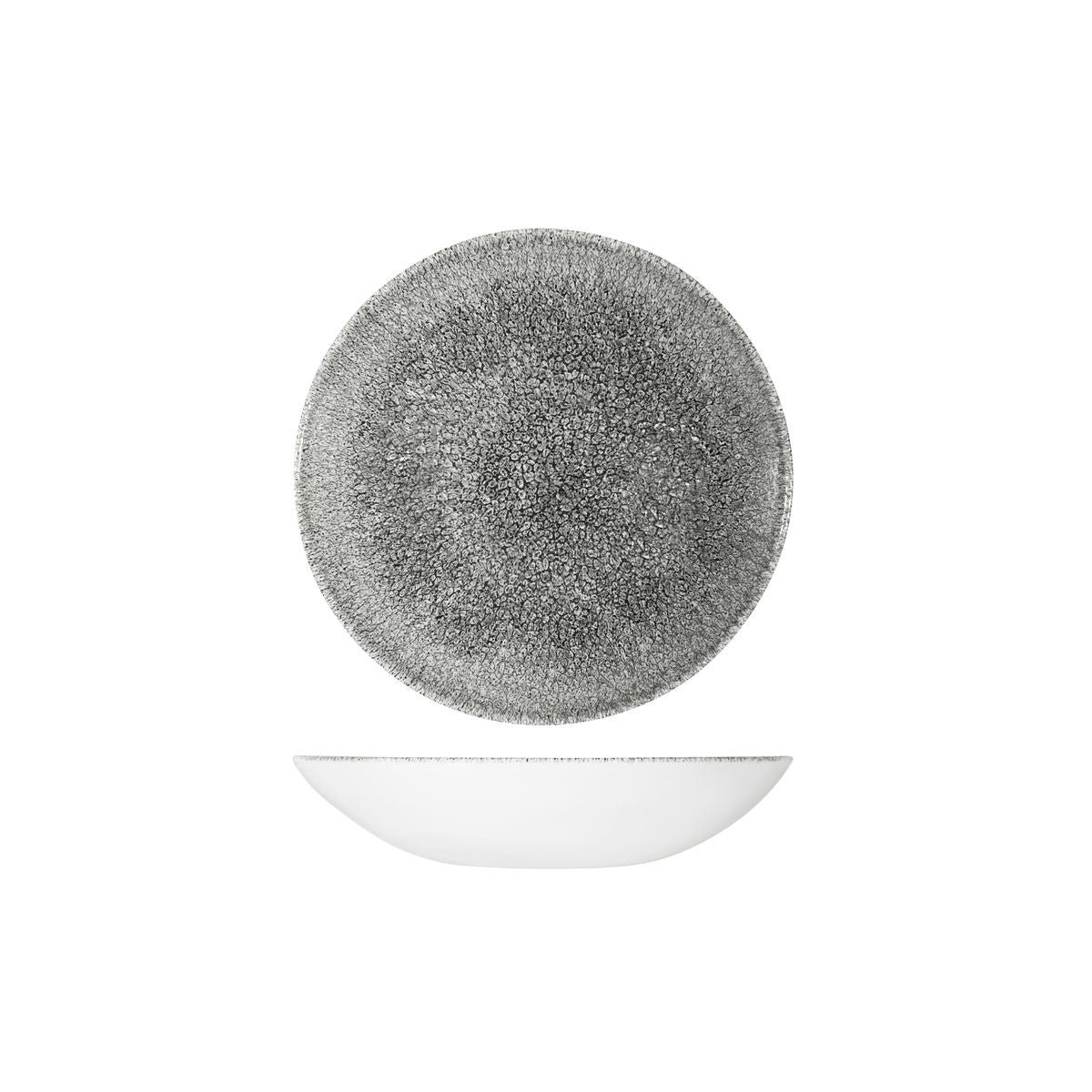 Churchill Raku Quartz Black Round Coupe Bowl (182mm Ø 426ml)