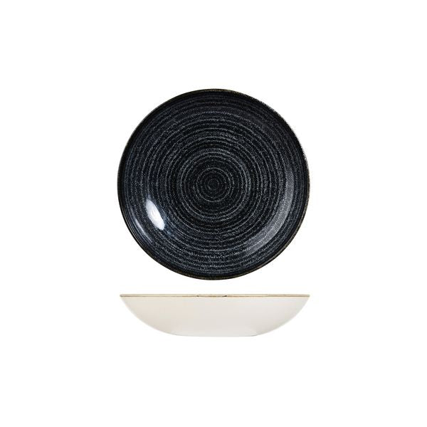 Churchill Homespun Charcoal Grey Round Coupe Bowl (182mm Ø 426ml - Charcoal Black)
