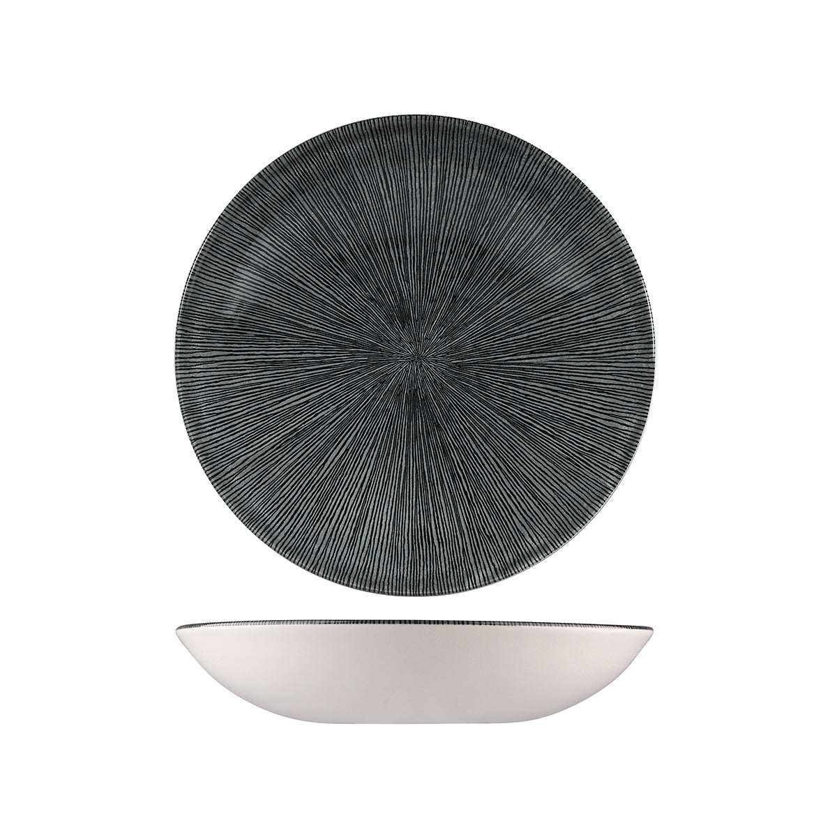 Churchill Agano Black Round Coupe Bowl (248mm Ø 1136ml)