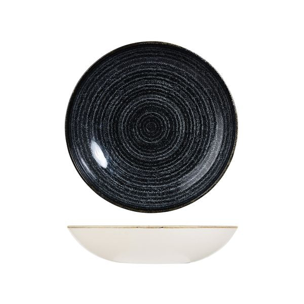 Churchill Homespun Charcoal Grey Round Coupe Bowl (248mm Ø 1136ml - Charcoal Black)